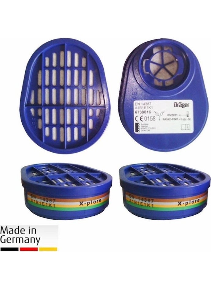 Draeger - Drager X-Plore 3300 Half Face Mask + A1B1E1K1 Gas Filter - Image 1