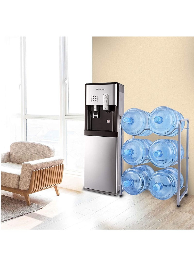 DubaiGallery - 5 gallon water bottle holder water jug holder rack 3-Tier Water Cooler Jug Rack for 6 Bottles 5 gallon water bottle storage Rack Heavy Duty With Floor Protection for Home Office - Image 1