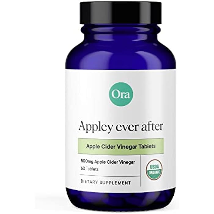 Ora Organic أقراص خل التفاح العضوي من أورا - معزز الأيض، تطهير الجسم، إدارة الوزن - نكهة التفاح العضوي، إمداد لشهر واحد، 60 قرص نباتي - Image 1