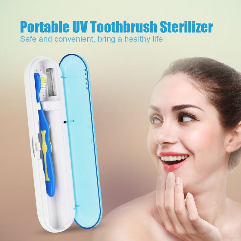 Antibacteria UV Light Portable Toothbrush Sterilizer Sanitizer Cleaner Disinfection Blue - Image 2