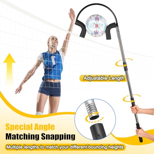 AugFir Volleyball Spike Trainer, Adjustable Length 55"-71" Volleyball Hitting Trainer, Double Arc Protection Quick Pickup Volleyball Training Equipment (B&S) - Image 5