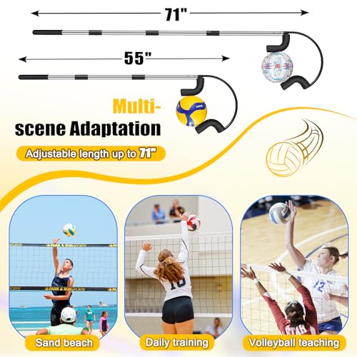 AugFir Volleyball Spike Trainer, Adjustable Length 55"-71" Volleyball Hitting Trainer, Double Arc Protection Quick Pickup Volleyball Training Equipment (B&S) - Image 4