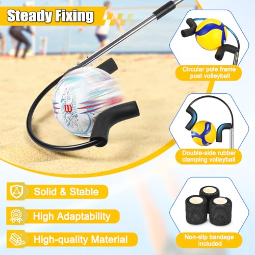 AugFir Volleyball Spike Trainer, Adjustable Length 55"-71" Volleyball Hitting Trainer, Double Arc Protection Quick Pickup Volleyball Training Equipment (B&S) - Image 3