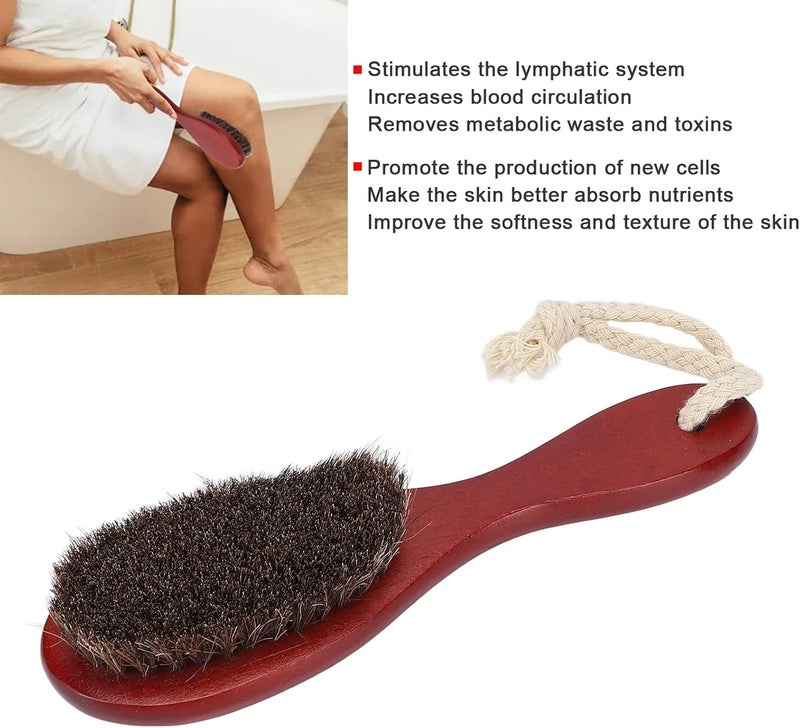 klarako Exfoliating Body Brush, Long Handled with Lanyard Wet and Dry Exfoliating Brush for Back, Hands, Neck, Legs - Image 1