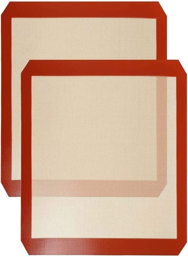 SHOWAY 2 Pack Silicone Baking Mat, Non-Stick Heat Resistant Premium Silicone Baking Mat for Cookies, Pizzas, Pretzels and More (16.5 inch x 11.6 inch)