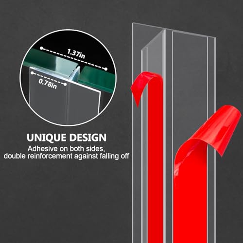 Bruiefpap Silicone Weather Stripping Door Seal,2025 Upgraded Seal Strip for Windows Gaps, Double-Sided Strong Adhesive Design,Door Seal Strip for Side of Door 1.37" x 20 ft,Transparent - Image 2