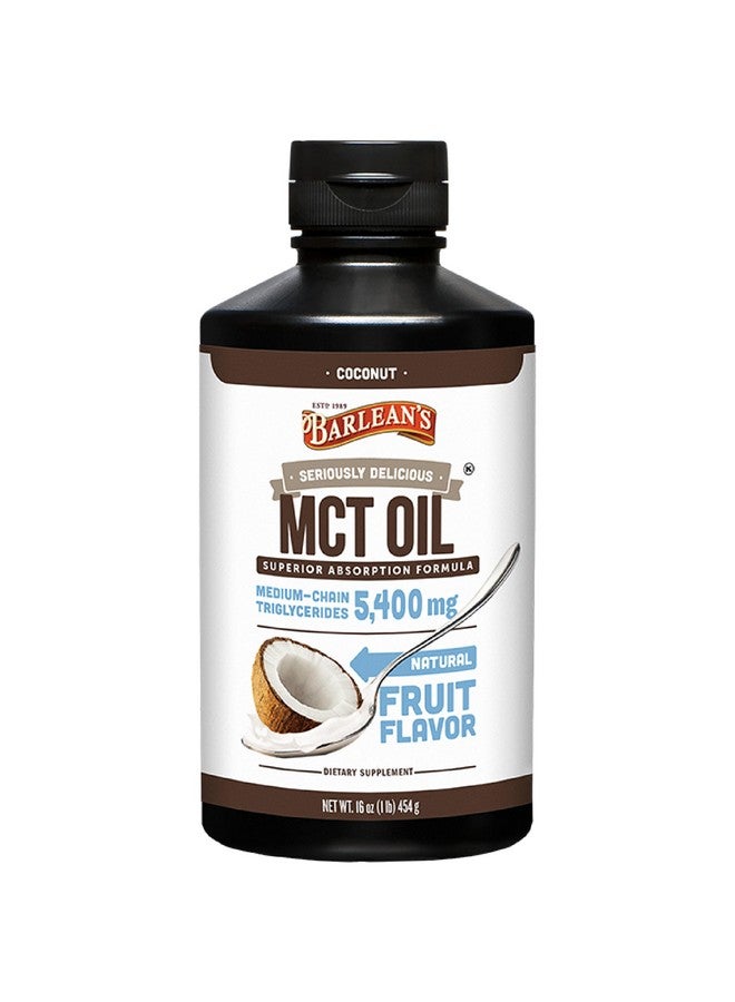 Barlean's MCT Oil Supplement, Coconut Flavored for Keto Coffee, Emulsified Creamy Liquid Syrup with 5,400mg Plant-Based MCT's to Support Energy, Focus and Wellness, 16 oz - Image 1