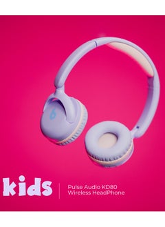 blupebble Kids Pulse Audio KD80 Wireless Headphones, Safe Volume Limited, 30mm Drivers, 45-Hour Playtime, USB-C Charging, Compatible with iOS/Android  - Image 4