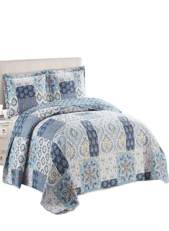 Royal Tradition Bellflower Blue Reversible Coverlets, Twin/Twin XL Oversized 2pc Quilt Set (68-Inch Wide x 90-Inch Long) Lightweight Bedspread - Image 3