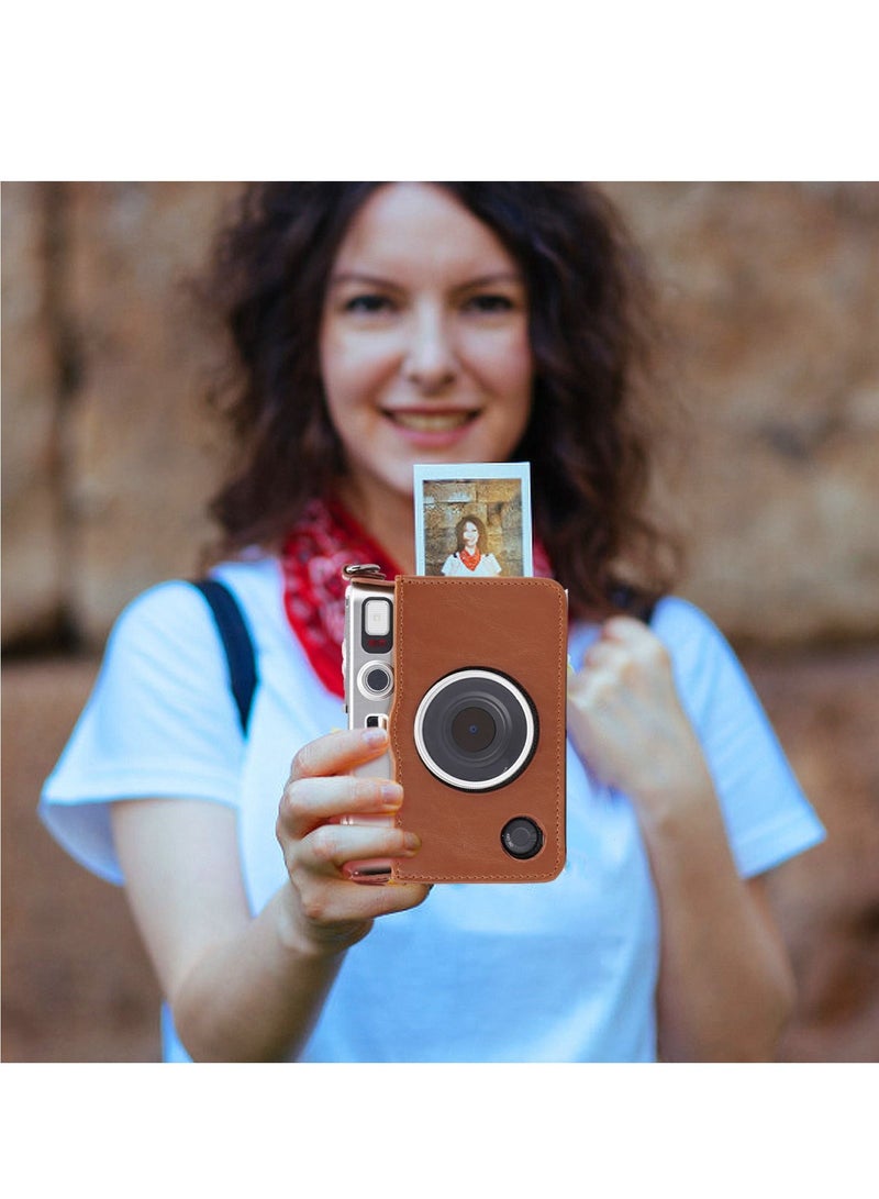 PU Camera Case for Fujifilm Instax Mini EVO Instant Digital Film Photo Camera Protection Cover Camera Bag With Shoulder Strap  - Image 4