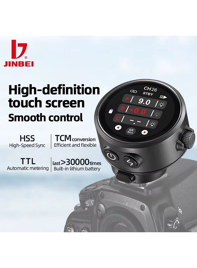 JINBEI TR-Q8 TTL HSS Wireless Flash Trigger OLED Touch Screen Transmitter Speedlite Studio Flash Fast Charge for  Sony - Image 1