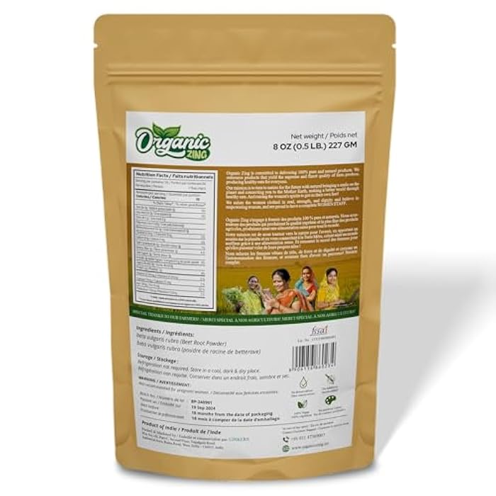 ORGANIC ZING مسحوق الشمندر العضوي زينغ - 227 جرام (عبوة من 1) - Image 2