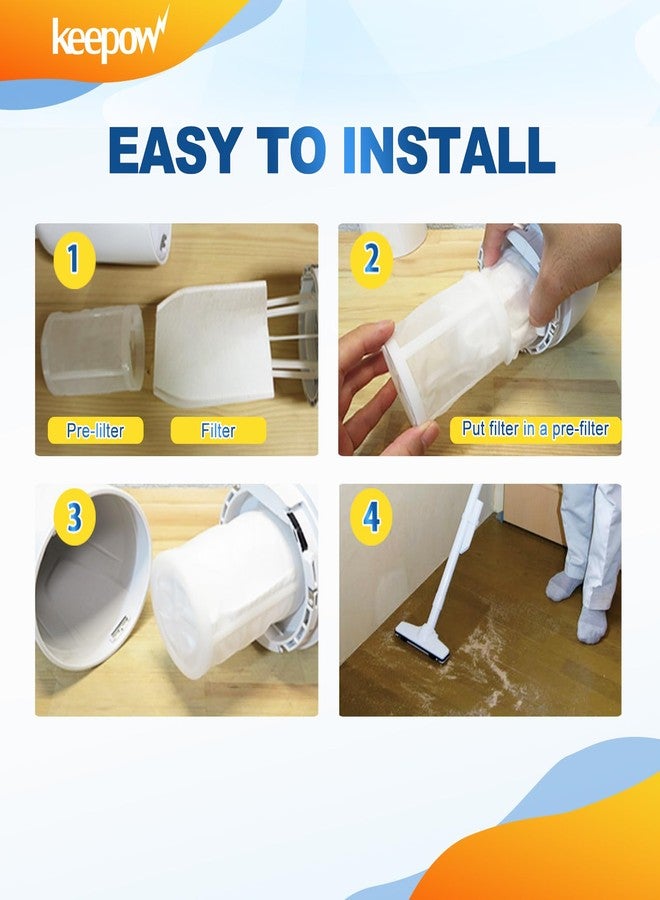 كيباو مرشحات المكنسة الكهربائية KEEPOW متوافقة مع ماكيتا T-03193 قطعة قماش مرشح المكنسة الكهربائية البديلة متوافقة مع ماكيتا XLC02 LC01 BCL180 443060-3 المكانس الكهربائية، عبوة من 10 قطع - Image 5