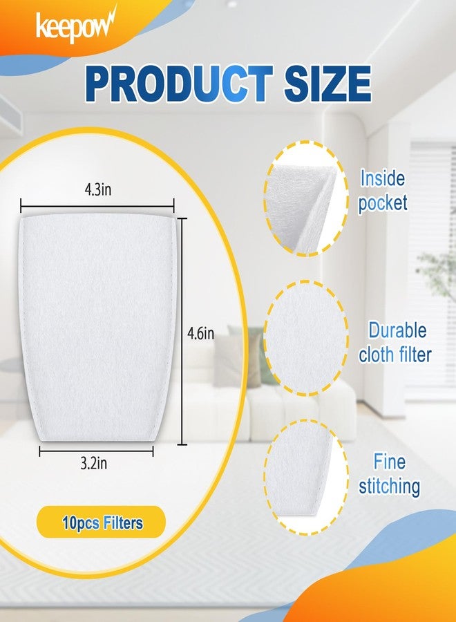 كيباو مرشحات المكنسة الكهربائية KEEPOW متوافقة مع ماكيتا T-03193 قطعة قماش مرشح المكنسة الكهربائية البديلة متوافقة مع ماكيتا XLC02 LC01 BCL180 443060-3 المكانس الكهربائية، عبوة من 10 قطع - Image 3