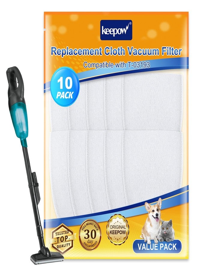 كيباو مرشحات المكنسة الكهربائية KEEPOW متوافقة مع ماكيتا T-03193 قطعة قماش مرشح المكنسة الكهربائية البديلة متوافقة مع ماكيتا XLC02 LC01 BCL180 443060-3 المكانس الكهربائية، عبوة من 10 قطع - Image 1