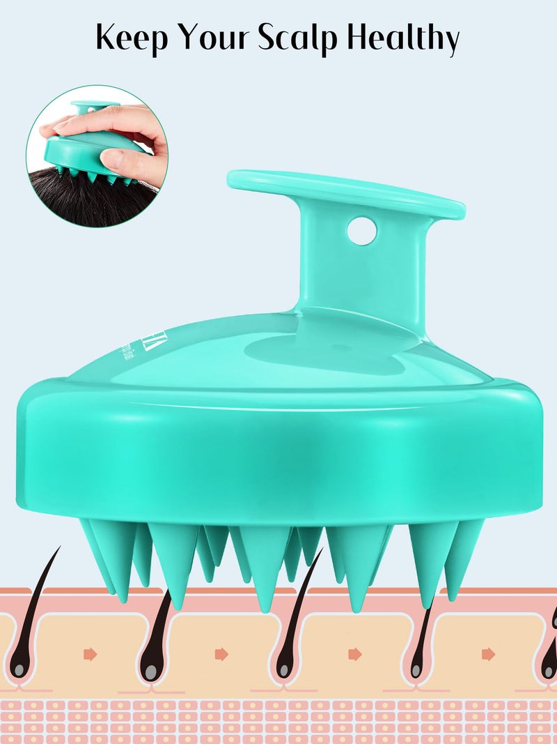HEETA Scalp Massager Hair Growth 2-Pack, Soft Silicone Scalp Scrubber Shampoo Brush for Exfoliation Dandruff Removal Head Massage Stress Relax, Wet & Dry Use for Women Men Thick Thin Curly Hair Care - Image 3