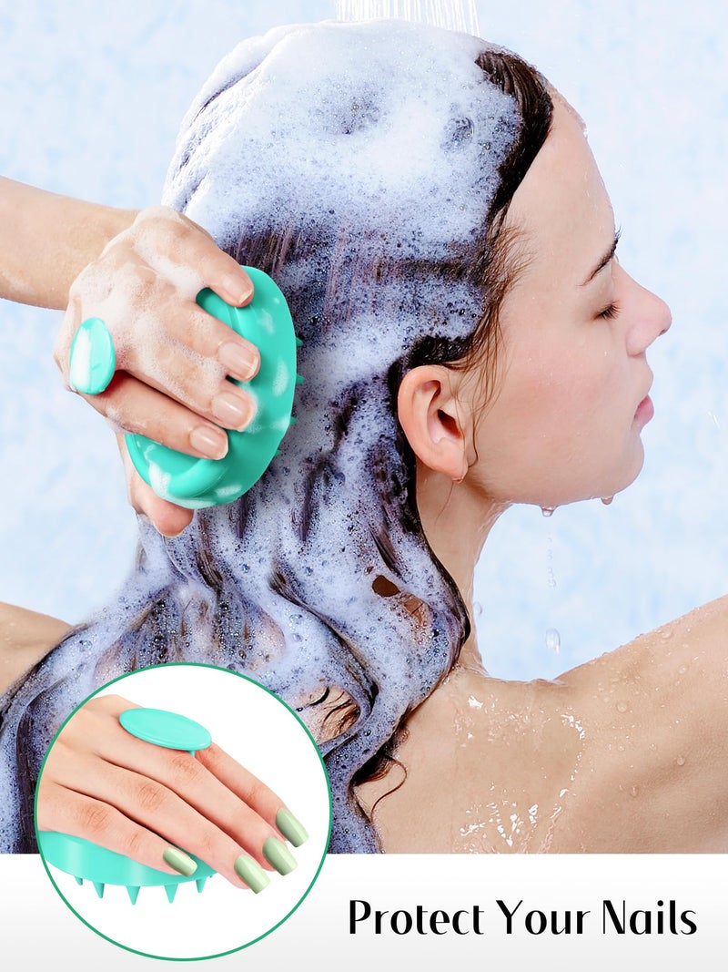 HEETA Scalp Massager Hair Growth 2-Pack, Soft Silicone Scalp Scrubber Shampoo Brush for Exfoliation Dandruff Removal Head Massage Stress Relax, Wet & Dry Use for Women Men Thick Thin Curly Hair Care - Image 4