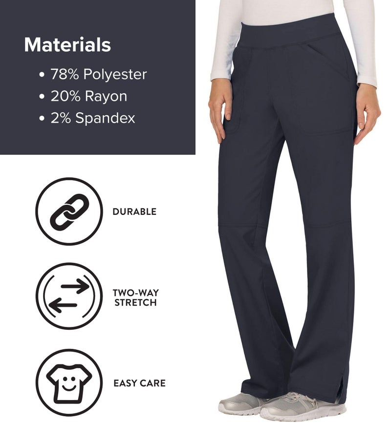 Cherokee Women Scrub Pant with Straight Leg Pull-on Pant Medical Bottom with 4 Pocket & 2-Way Stretch Fabric - WW110, L, Pewter - Image 5