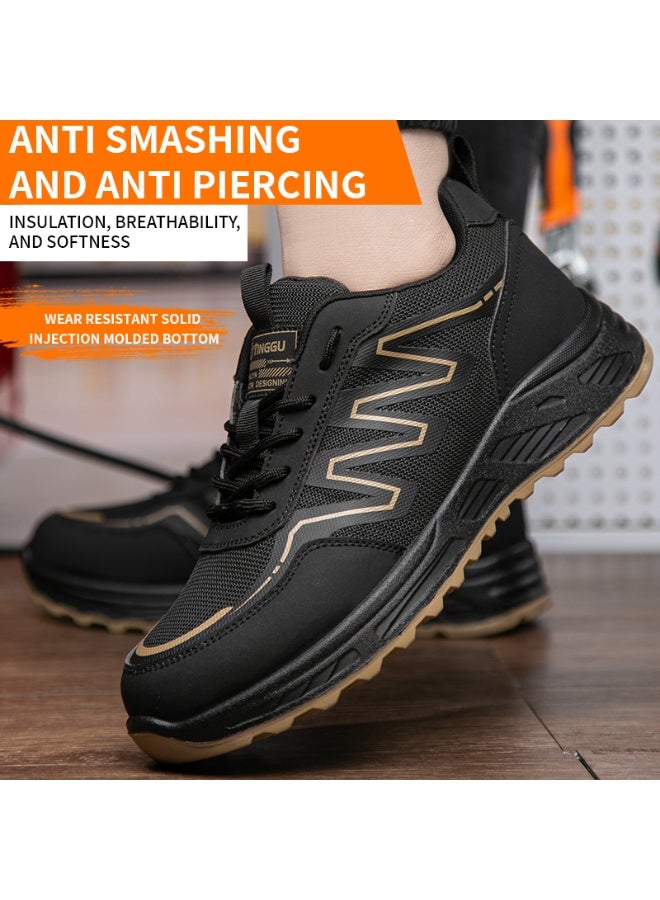 أحذية رجالية ذات أصابع فولاذية وخفيفة الوزن وآمنة ومريحة ومقاومة للثقب وأحذية عمل غير قابلة للتدمير وأحذية رياضية أنيقة. - Image 3