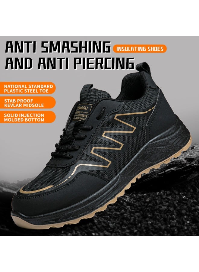 أحذية رجالية ذات أصابع فولاذية وخفيفة الوزن وآمنة ومريحة ومقاومة للثقب وأحذية عمل غير قابلة للتدمير وأحذية رياضية أنيقة. - Image 1