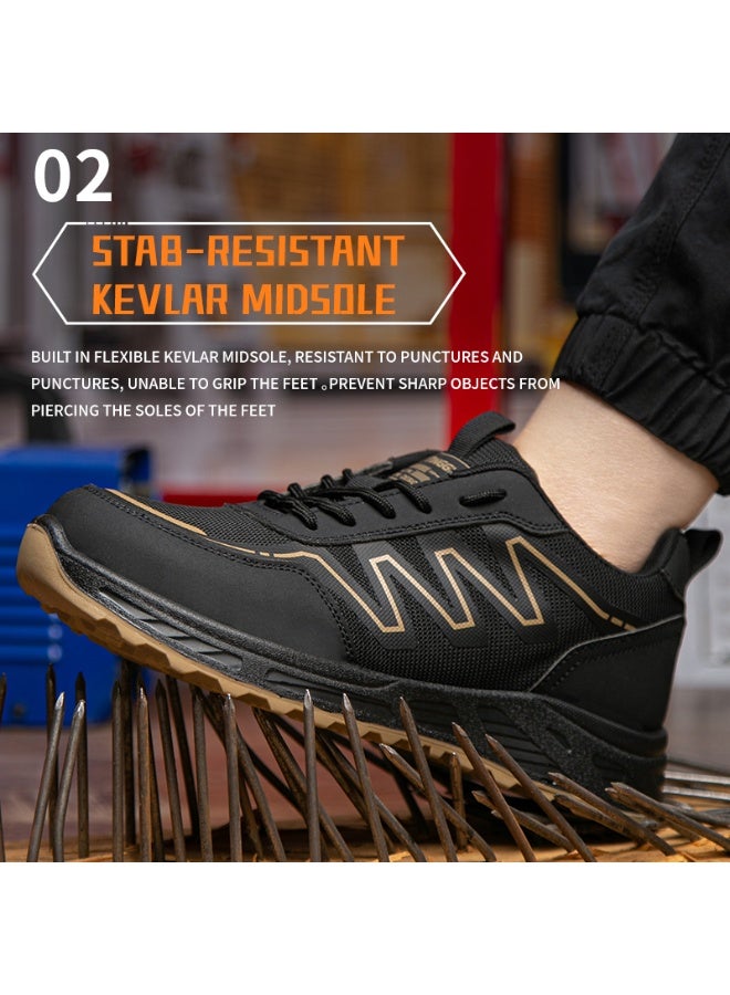 أحذية رجالية ذات أصابع فولاذية وخفيفة الوزن وآمنة ومريحة ومقاومة للثقب وأحذية عمل غير قابلة للتدمير وأحذية رياضية أنيقة. - Image 5