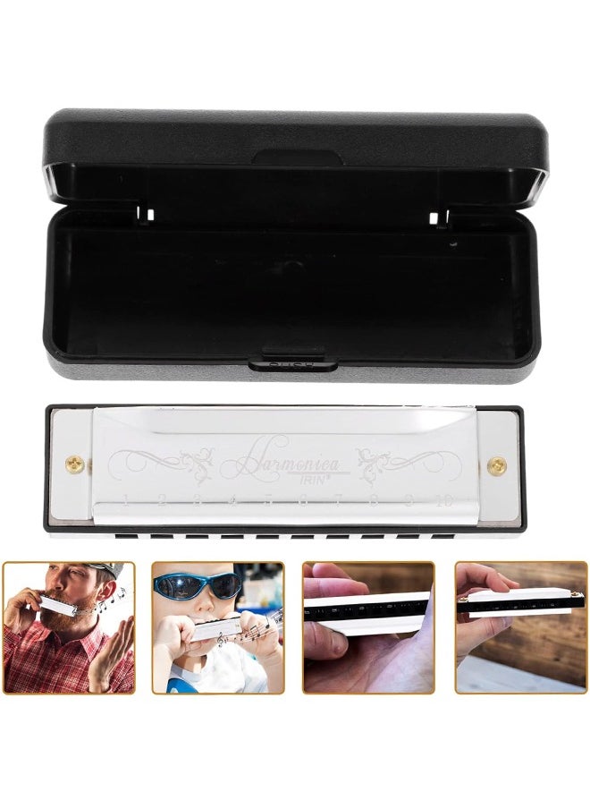 Generic Harmonica, C Key Blues Harmonica for Beginners and Adults, 10 Holes Mouth Organ Blues Harp Diatonic Harmonica,Children Musical Instrument(Silver)  - Image 5