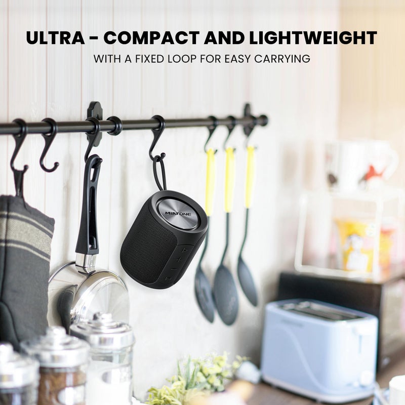 MIATONE QBOX - 16W Bluetooth Speaker IP67 Waterproof Speaker with Deep Bass, Portable Speakers for Beach Camping Accessories, Gifts for Men Fathers Him - Black - Image 3