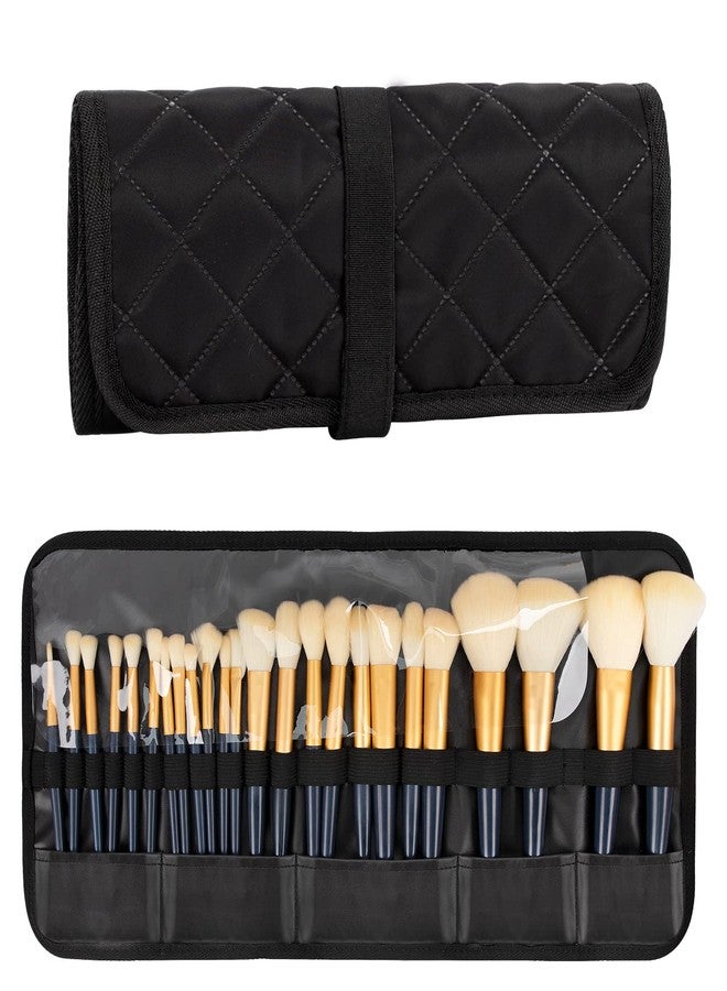 OCHEAL Makeup Brush Holder,Makeup Brush Organizer,Travel Makeup Brushes Bag Cosmetic Bags Pouch for Women Brushes Case Makeup Artist -Black Rhombus - Image 1