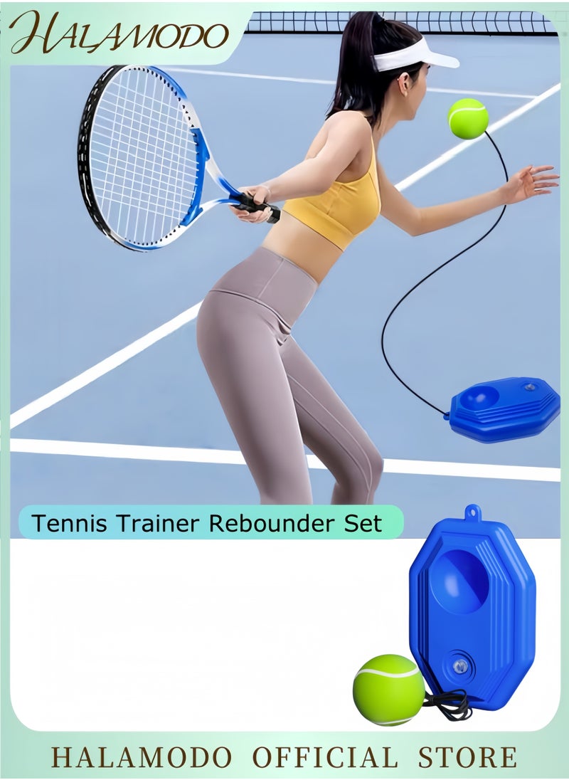 هالامودو مجموعة تدريب التنس Rebounder، معدات تدريب التنس الفردية، لوح أساسي مثبت بحبل للكبار والأطفال والمبتدئين  - Image 1