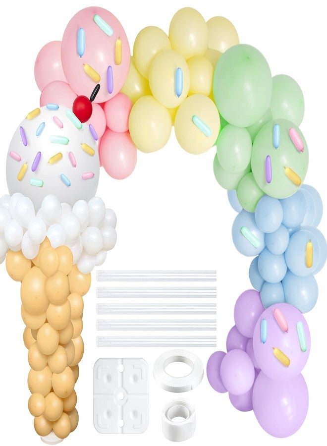 WinnerWhy 330 Pcs Ice Cream Party Decorations Ice Cream Balloon Garland Kit Pastel Balloon Garland Arch Kit Macaron Rainbow Balloons Ice Cream Party Supplies for Baby Shower Birthday DIY Supplies - Image 1