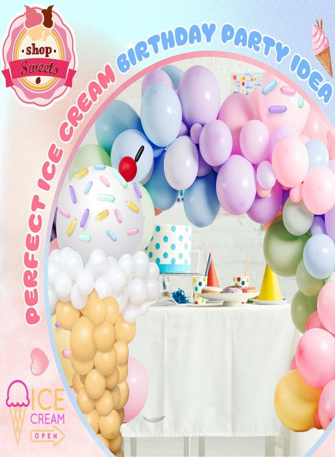 WinnerWhy 330 Pcs Ice Cream Party Decorations Ice Cream Balloon Garland Kit Pastel Balloon Garland Arch Kit Macaron Rainbow Balloons Ice Cream Party Supplies for Baby Shower Birthday DIY Supplies - Image 5