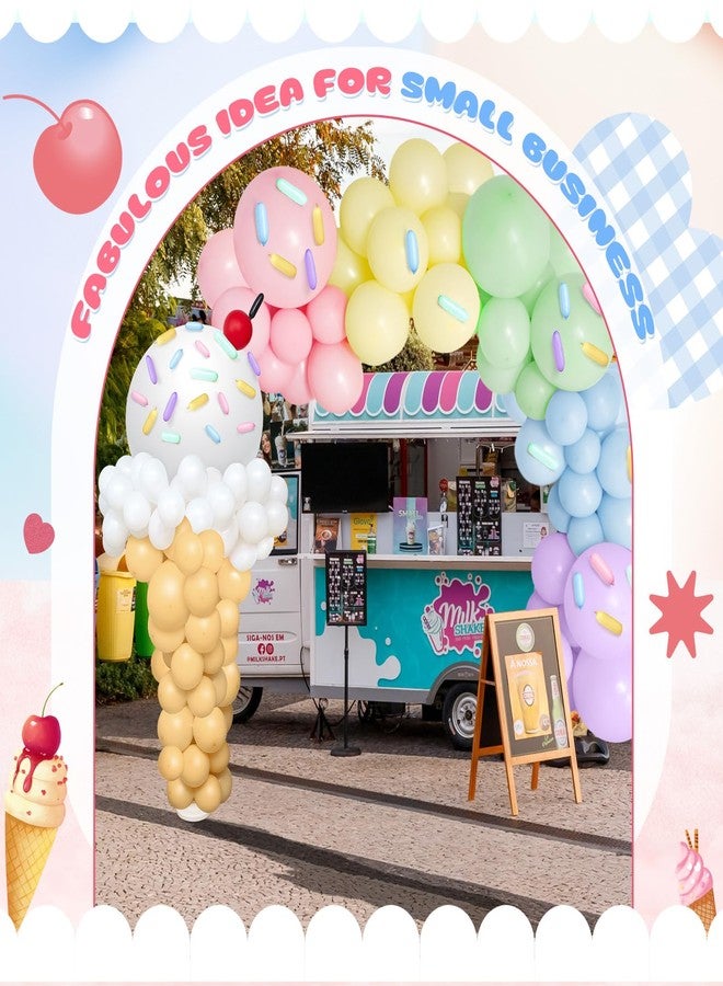 WinnerWhy 330 Pcs Ice Cream Party Decorations Ice Cream Balloon Garland Kit Pastel Balloon Garland Arch Kit Macaron Rainbow Balloons Ice Cream Party Supplies for Baby Shower Birthday DIY Supplies - Image 3
