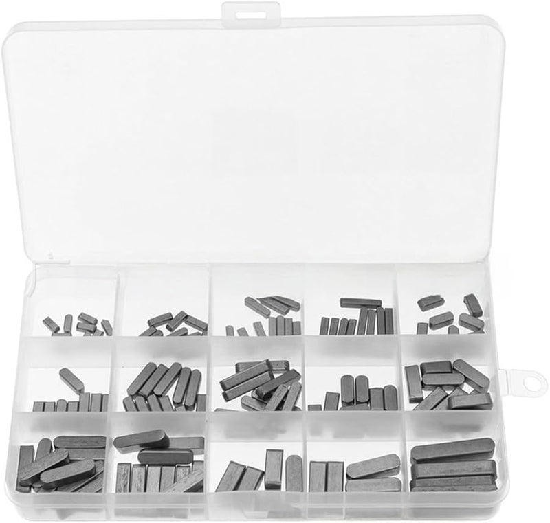 175Pcs Parallel Drive Shaft Key Stock Assortment Carbon Steel Keyway Set - Image 2