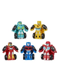 TRANSFORMERS Transformers Playskool Heroes Rescue Bots Academy Mini Bot Racers Converting Robot Toy 5-Pack, 2-Inch Collectible Toy Cars (Amazon Exclusive)  - Image 1