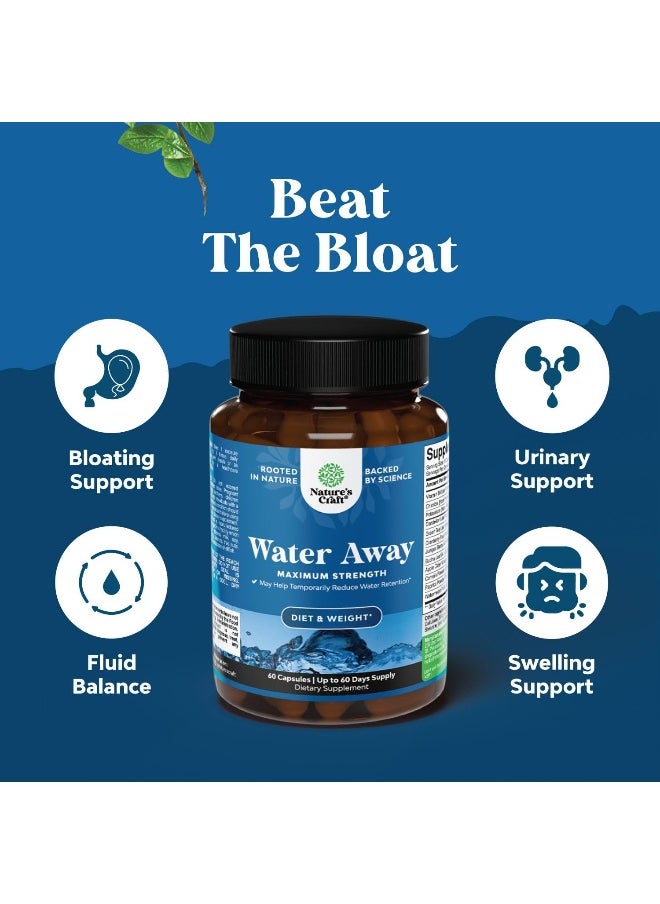 Bio Sense - Water Away Pills Diuretic Supplements - Natural Diuretic Water Pills To Reduce Water Retention With Dandelion Leaf Extract Pure Green Tea Juniper Berry Vitamin B6 For Water Balance And Kidney Cleanse - Image 1
