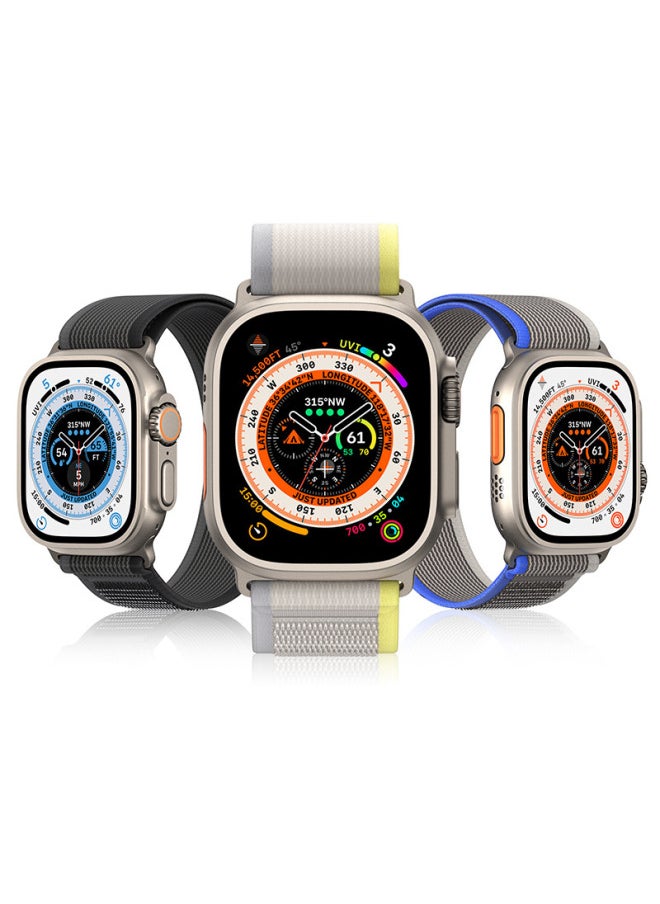 Generic - Suitable For AppleWatch Nylon Woven For Apple Watch Band IWatch8 Wild Trail Loop Watch Band Universal-Color:42/44/45/46/49mm (10th Generation) Green/grey - Image 1