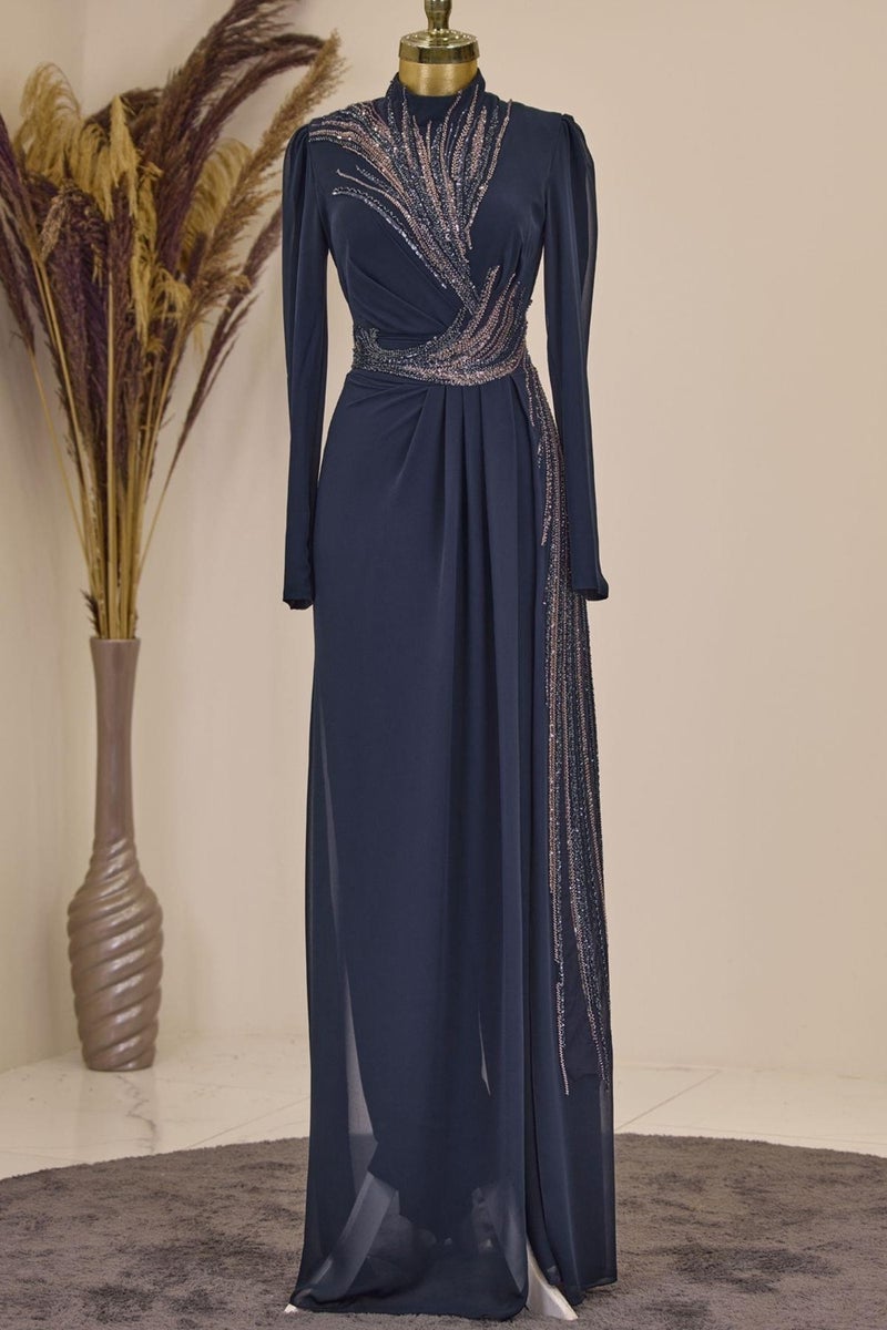 Esilanur Ebru Hijab Jumpsuit Navy Blue - Image 1