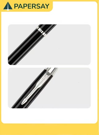 Ballpoint Pen, Metallic Silver Lacquer with Chrome Trim, Luxury Ballpoint Line Width 0.5mm Come with 2 Pieces Black Ink Refill, for Professional Executive, Office, Nice BallPens Classy Gift Box. - view 4