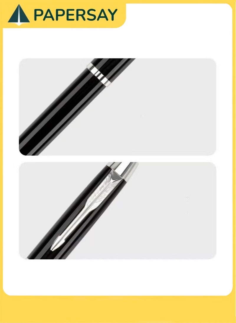  طائرة ورقية قلم حبر جاف من طلاء فضي معدني - حواف الكروم خط فاخر بعرض 0.5 ملم يأتي قطعتين اسود قابل لاعادة التعبئة مناسب للمدير التنفيذي الاحترافي والمكتب وصندوق هدايا انيق - Image 4