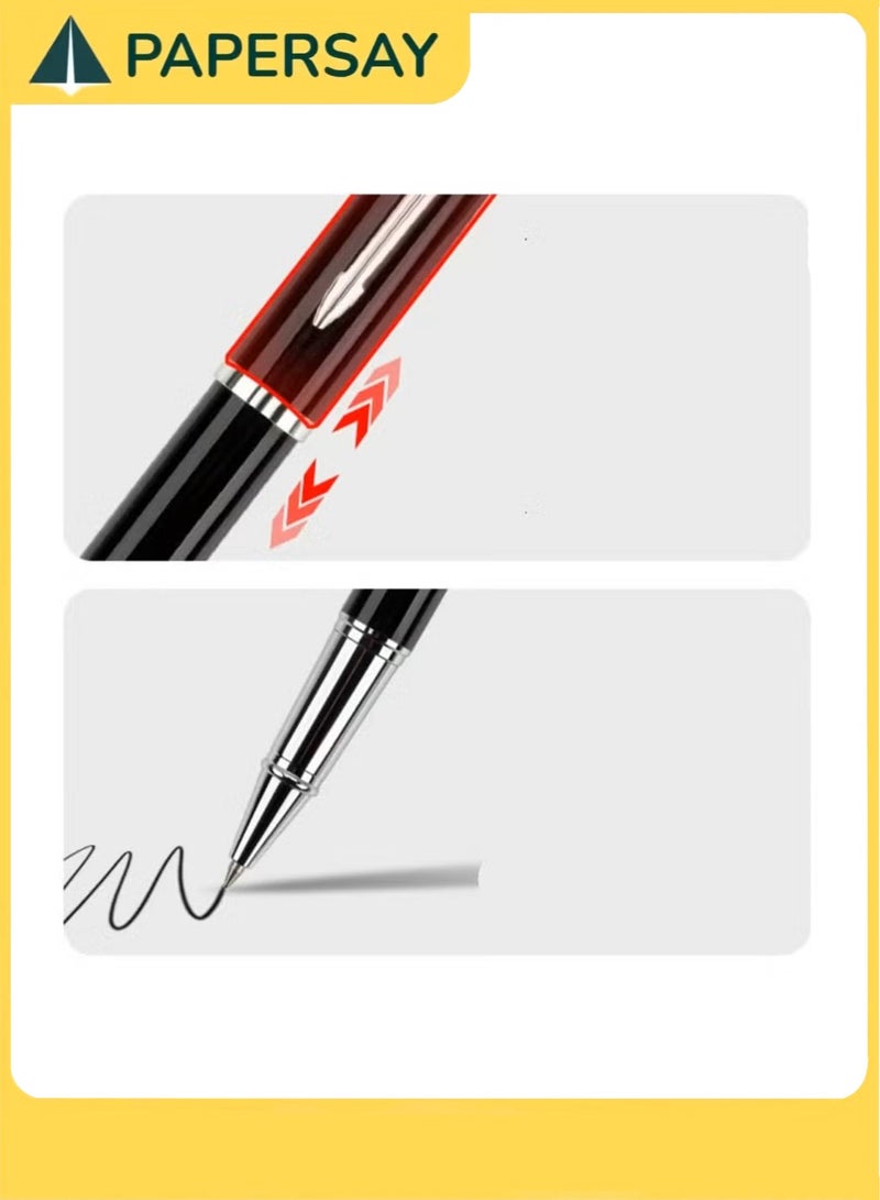  طائرة ورقية قلم حبر جاف من طلاء فضي معدني - حواف الكروم خط فاخر بعرض 0.5 ملم يأتي قطعتين اسود قابل لاعادة التعبئة مناسب للمدير التنفيذي الاحترافي والمكتب وصندوق هدايا انيق - Image 5