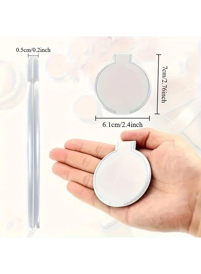 20pcs Black Portable Folding Makeup Mirror Compact Round Travel Friendly Design - Image 3