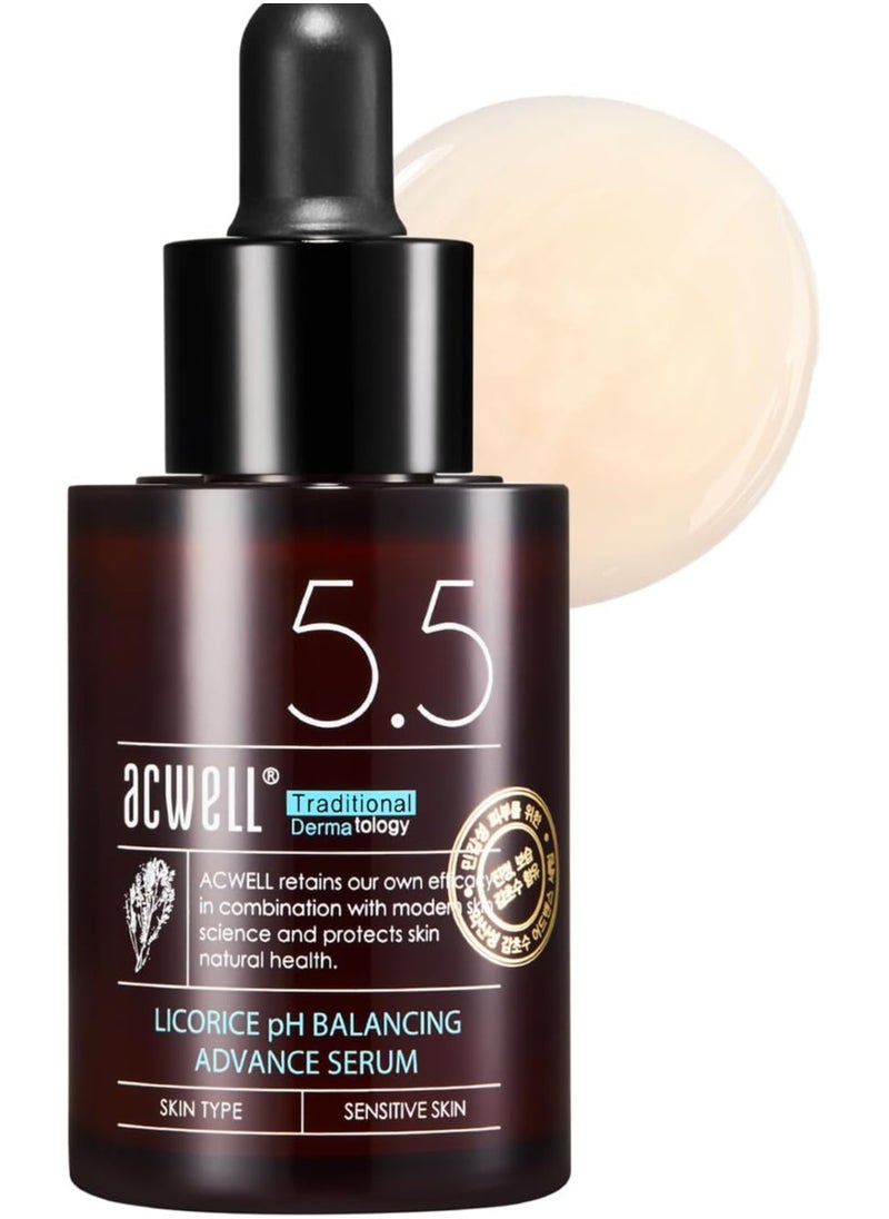 ACWELL - Licorice pH Balancing Advanced Facial Serum Ampoule 1.01 fl.oz. - Radiance and Dark Spot care Face Serum for Dull Skin, Reduces Acne and Blemishes, Minimizes Fine Lines, Healthy Glow Skin - Image 1