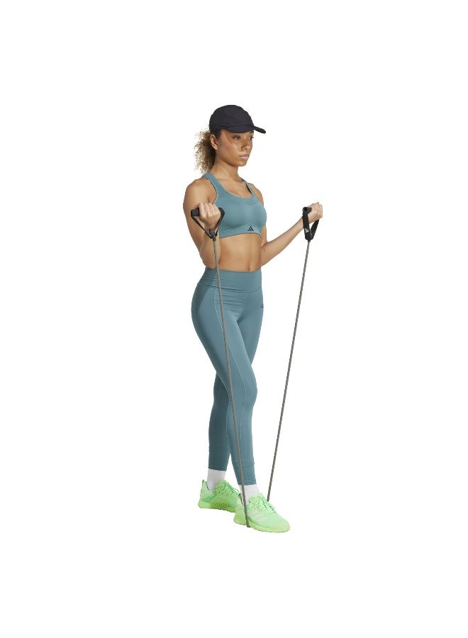 Adidas Opt St Hr 7/8 L Green Training Tights For Women 2XS - Image 4