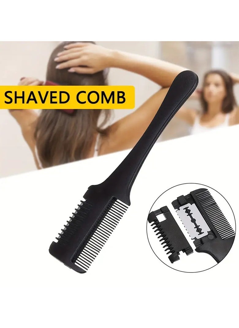 Goolsky 11pcs/set Hair Cutter Comb Hair Thinning Comb With 10pcs Replacement Razors Double Edge Razor  - Image 2