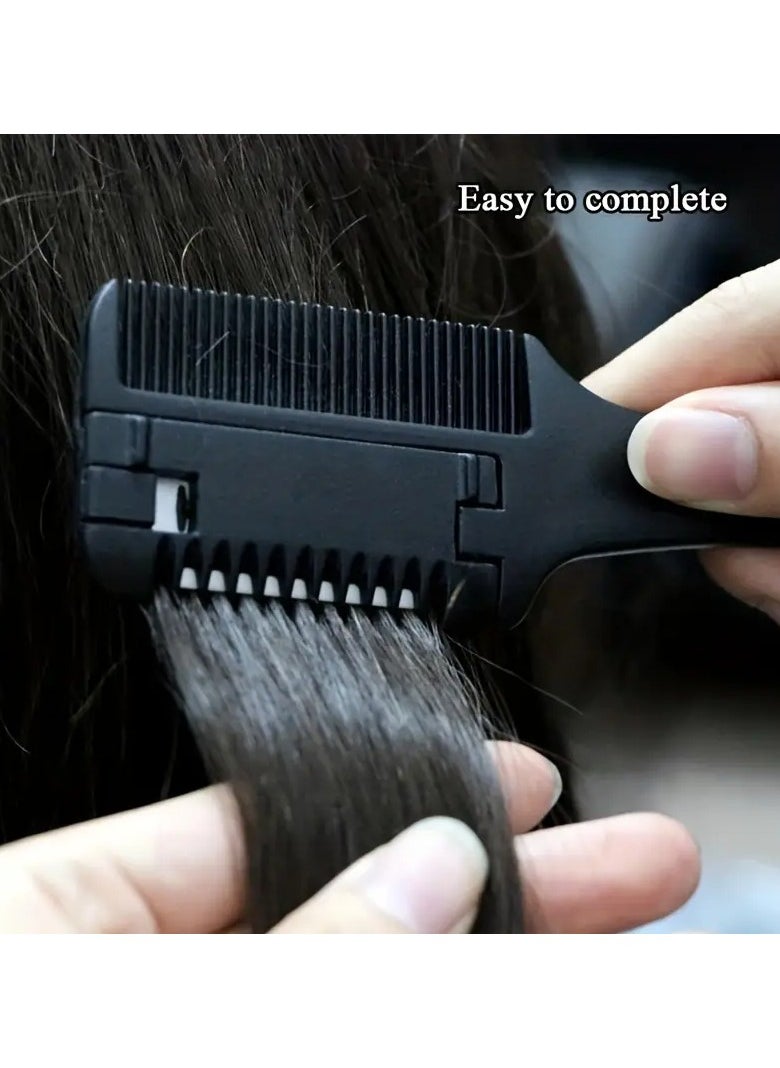 Goolsky 11pcs/set Hair Cutter Comb Hair Thinning Comb With 10pcs Replacement Razors Double Edge Razor  - Image 4
