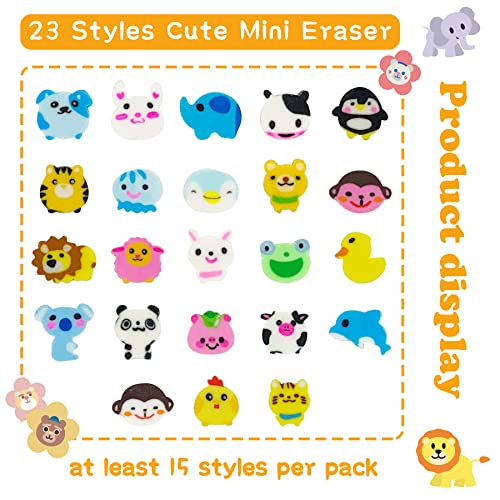 ZAKVOOR 300 Pieces Animal Mini Erasers Assortment Novelty Pencil Erasers Bulk for Rewards Prizes Gift Filler - Image 2