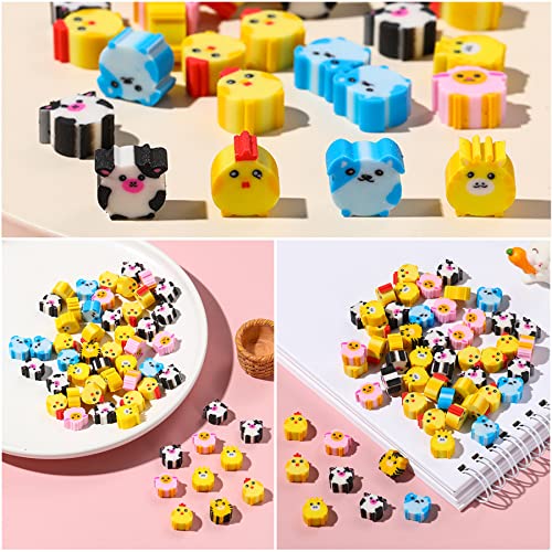 ZAKVOOR 300 Pieces Animal Mini Erasers Assortment Novelty Pencil Erasers Bulk for Rewards Prizes Gift Filler - Image 4