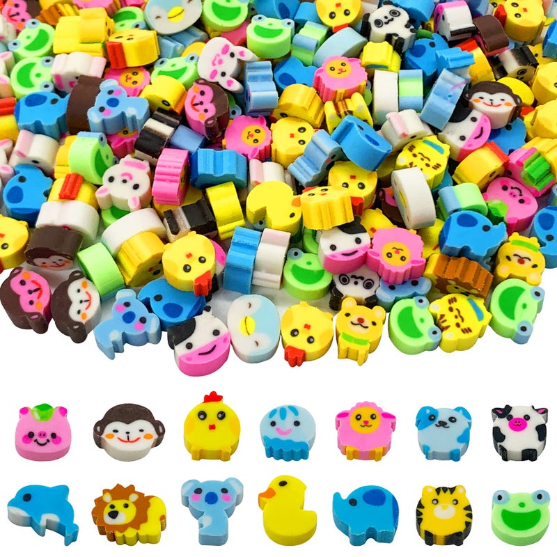 ZAKVOOR 300 Pieces Animal Mini Erasers Assortment Novelty Pencil Erasers Bulk for Rewards Prizes Gift Filler - Image 5