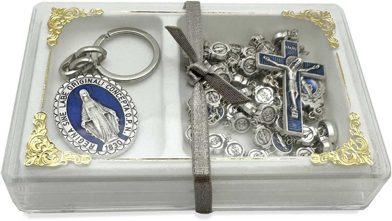 RosaryMart Miraculous Medal Rosary and Keychain Gift Set - Image 1