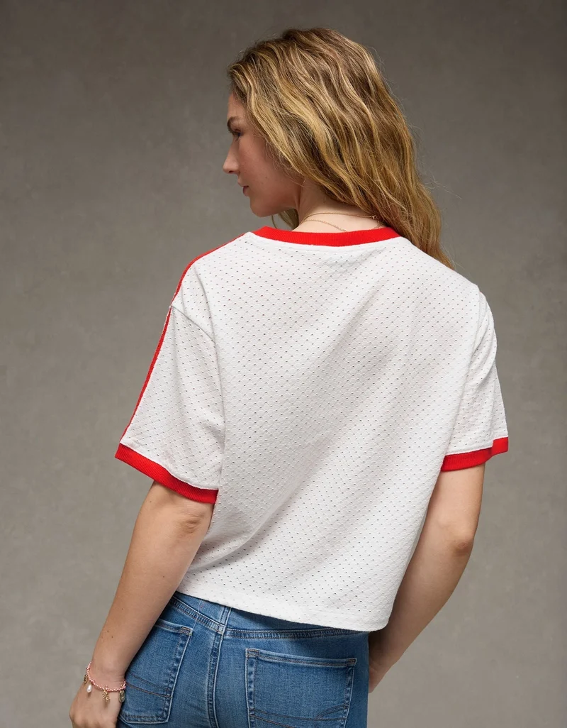 American Eagle  AE Graphic Mesh T-Shirt for Women | Best Price UAE